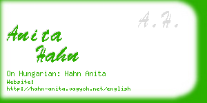 anita hahn business card